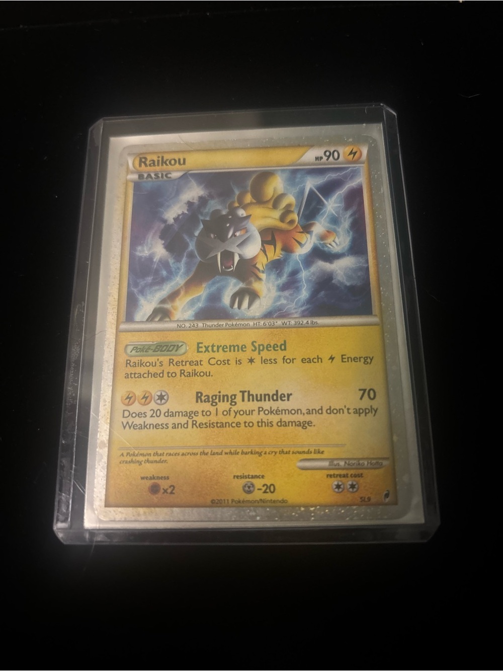 Pokemon Raikou Trading Card - Yellow, Blue, Black